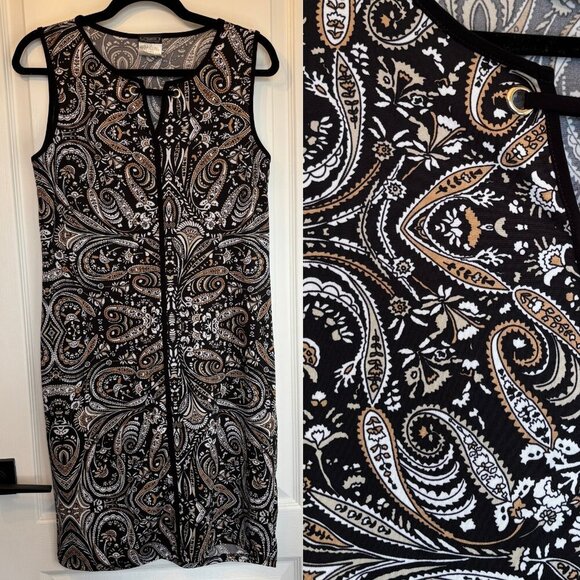 Vintage Clientele Sleeveless Midi Dress Paisley Print - Picture 1 of 9